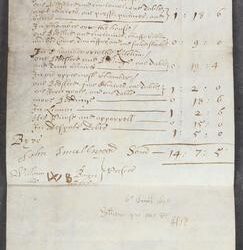 An example of a probate inventory from England in the late 17th century.