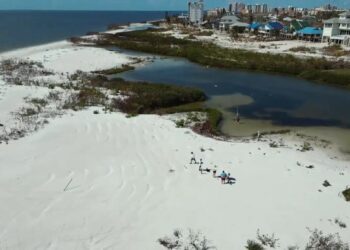 Aerial View Hurricane Ian Aftermath
