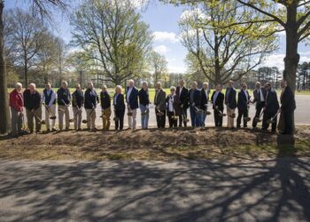 University of Missouri leaders gather for a groundbreaking ceremony at the Fisher Delta Research, Extension and Education Center