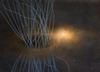 Illustration of the 'sneeze' of magnetic flux from a baby star