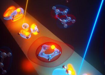 Artistic illustration portraying the ring-opening dynamics of the furan molecule. ©ICFO / EllaMaru Studio.