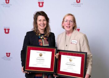 Kaphingst and Ulrich at the Faculty Awards Ceremony