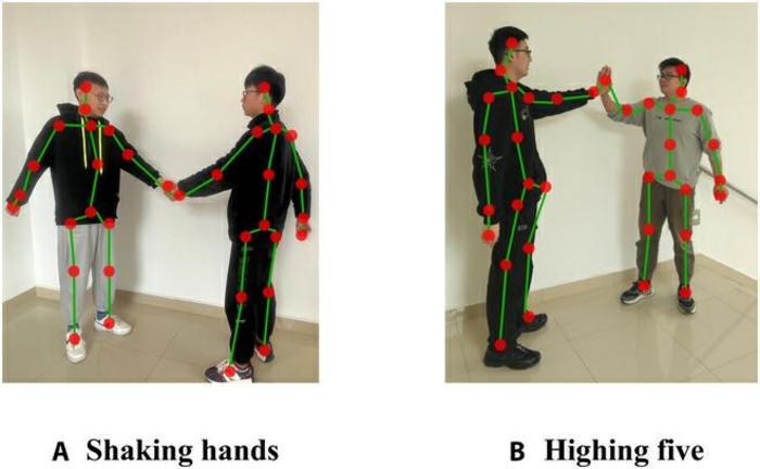 The interaction action of"shaking hands" and"highing five".