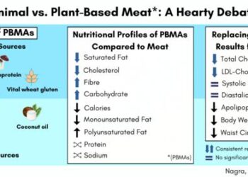 Plant-based meat alternatives (PBMAs) have a more cardioprotective nutritional profile and have been shown to improve cardiovascular risk factors compared to meat