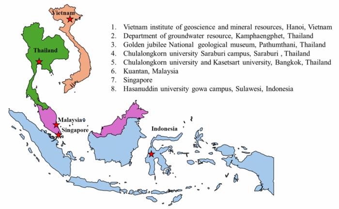 Five Southeast Asian countries where studies on ground source heat pump (GSHP) systems have been conducted