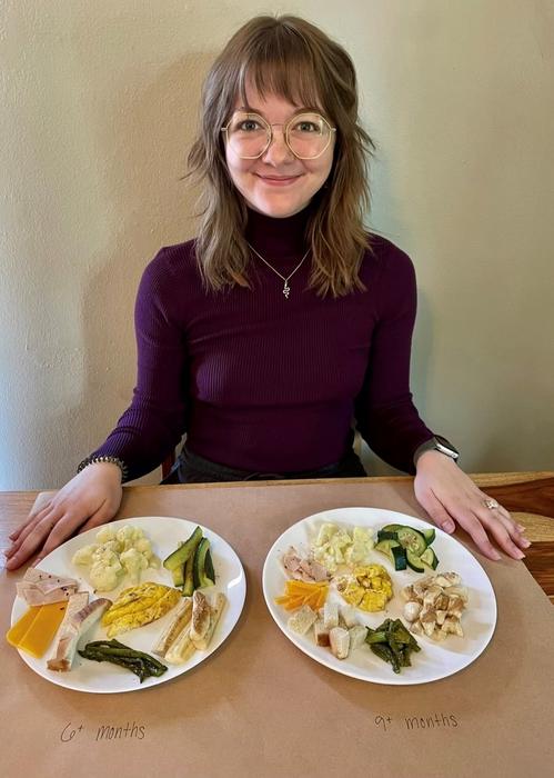 Researcher with baby-led weaning plates