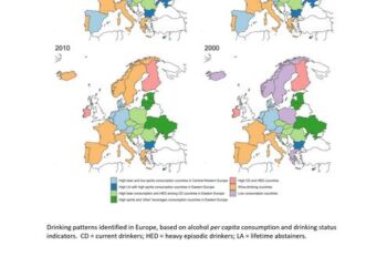 Drinking patterns identified in Europe, 2000-2019