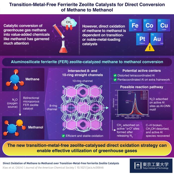 Transition-Metal-Free Ferrierite Zeolite Catalysts for Direct Conversion of Methane to Methanol
