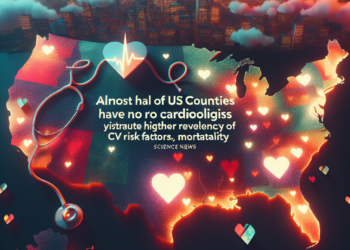 Almost half of US counties have no cardiologists despite higher prevalence of CV risk factors, mortality