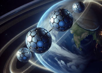 Deployment of three-body chain-type tethered satellites in low-eccentricity orbits using only tether