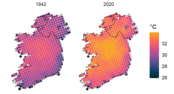 Irish temperature graphic