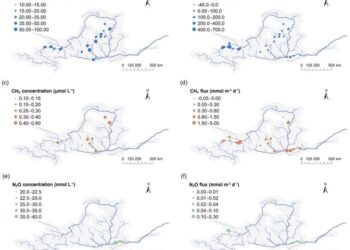 Spatial distribution of GHGs in reservoirs of the Yellow River basin