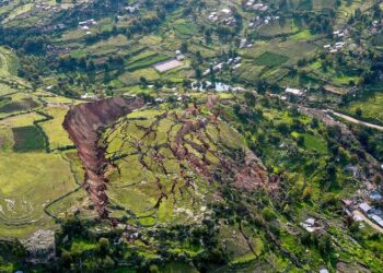 A landslide near Cusco, Peru