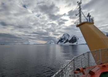 A CO2 flux system on the RRS Sir David Attenborough during a research cruise in Antarctica