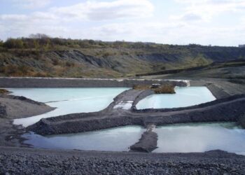 Slag deposit at Scunthorpe Steel Works