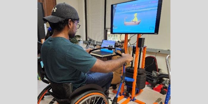 An adaptive exergame machine designed to help individuals with disabilities participate in regular exercise