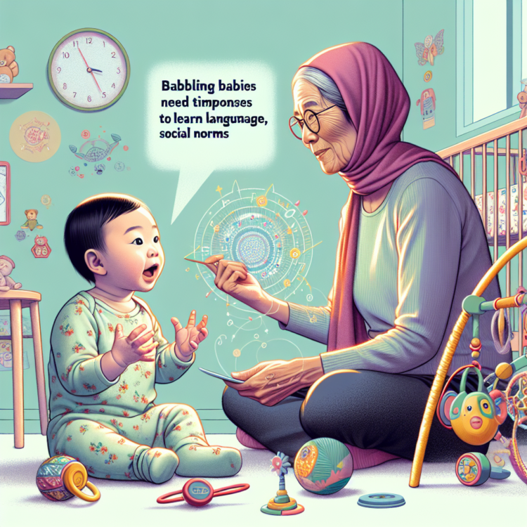 Babbling babies need timely responses to learn language, social norms