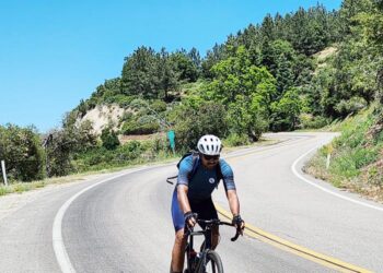 Portrait of one of the authors on his bike