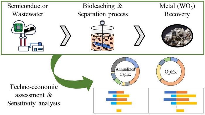 Schematic design and economic assessment of tungsten recovery processes from semiconductor wastewater