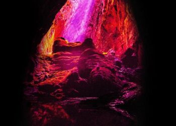 This photo, taken by PPPL Associate Research Physicist Eric Emdee, is figuratively reminiscent of the lithium vapor cave proposed to protect the interior parts of a tokamak from excess heat coming off the plasma.