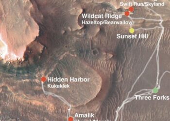 Collection sites in Jezero crater sediment fan
