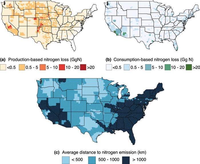 County-level nitrogen losses