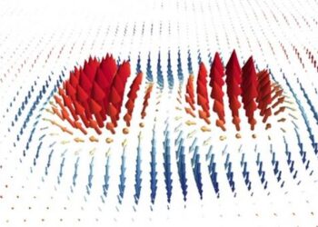 Spin vectors of a meron pair.