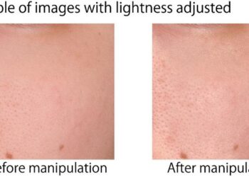 When high-spatial-frequency components for skin lightness were enhanced, responses tended to indicate that moisture was low (the skin appeared dry).