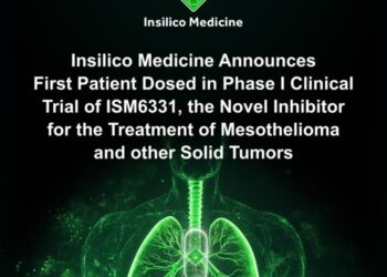 The first patient has been dosed in the global multicenter Phase I Trial of ISM6331, a novel pan-TEAD inhibitor developed from Insilico's generative chemistry engine Chemistry42, for the treatment of mesothelioma and other solid tumors.