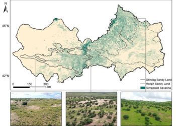 Spatial distribution map of (a) temperate savanna and (b–d) landscape photographs of various types of temperate savanna.