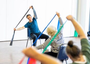Exercise class for older adults.