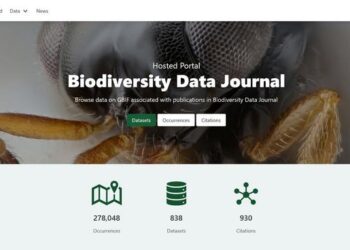 A screenshot of the Biodiversity Data Journal portal