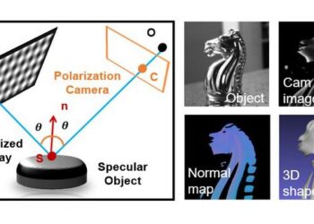 Schematic of the introduced prototype device for the measurement of specular surfaces