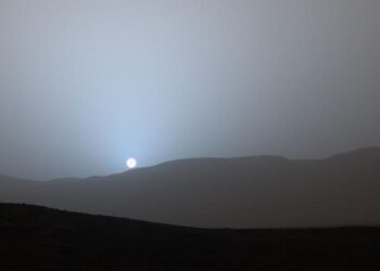 Martian sunset on a dusty day