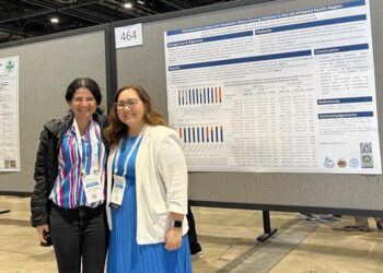 Co-lead authors present their work