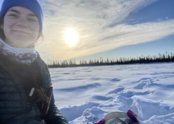 Lead author Margaret Hughes, a PhD candidate with the Department of Biological Sciences in the Faculty of Science, in the field.
