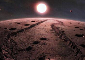 An artist’s conception of the view from one of the four planets orbiting Barnard’s Star