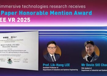 PolyU immersive technologies research receives Best Paper Honorable Mention Award at IEEE VR 2025