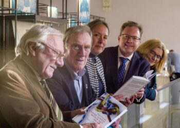 Official press photo from book launch, 7 April