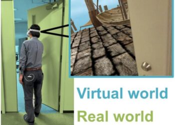 Real-world doors connect real and virtual worlds