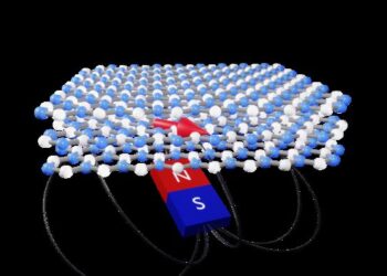 Artist's impression of hexagonal boron nitride layers