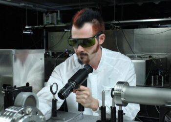 At the laser