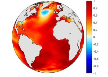 Ocean anomaly temperature map