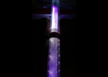 The plasma column used to kickstart the process for 'green ammonia'