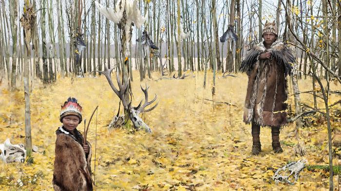 Artist’s impression of the Skateholm burial island