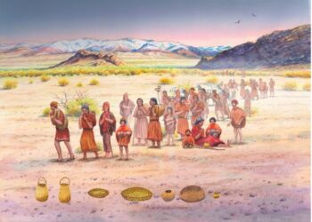 Illustration representing population movements within the Southern Andes as a resilience strategy to face crises.