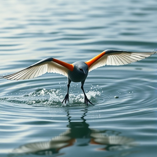 Flapping-wing robot reveals how birds transition between air and water
