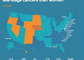 Men in the US more often diagnosed with late-stage cancers than women