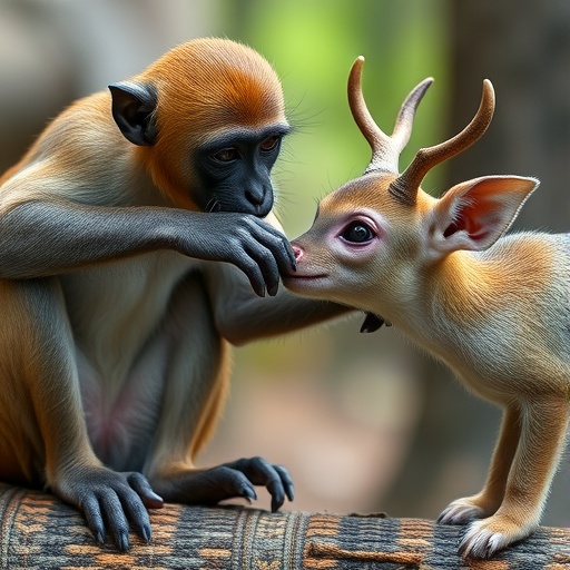 Monkey friendships with dogs, deer and even pigs offer clues to the evolutionary origins of pet-keeping