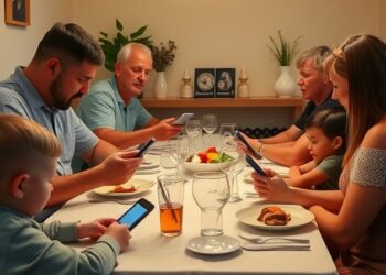 Phones frequently attend family dinners with parents and children alike